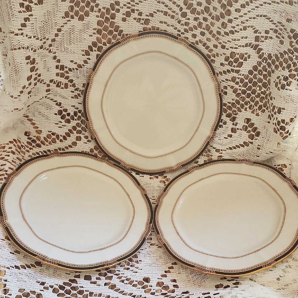 Noritake Gilded Age Ivory china Set Of 3 7" Bread & Butter Plates